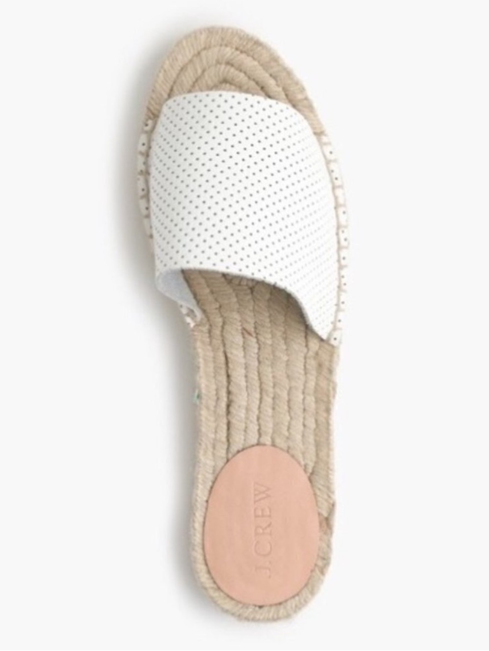 J.CREW Perforated Leather Espadrille Slide Sz 6